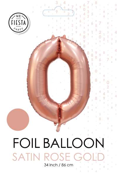 XXL Folienballon Zahl 0 Satin Rosegold